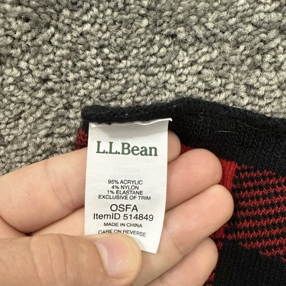 Classic LL Bean L.L. Bean Bold Spell Out Logo Scarf Wrap Red & Black